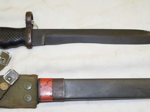 CETME, FR7, FR8 bolo bayonet with scabbard.