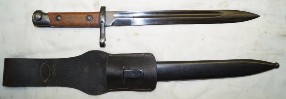 Austrian M1895 Steyr bayonet with scabbard and frog.