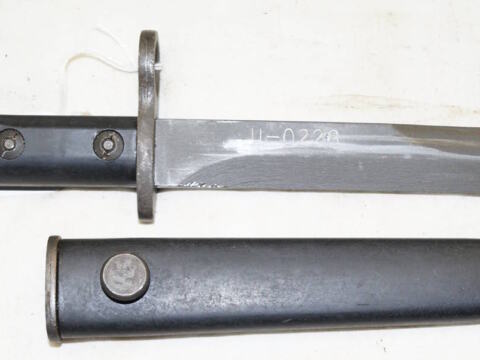 Haitian Issued UZI bayonet with CORRECT scabbard.