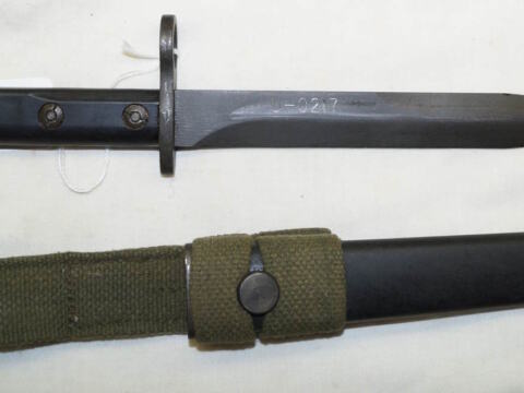 Haitian Issued UZI bayonet with CORRECT scabbard and frog.