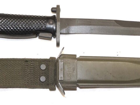 M5 bayonet with M8A1 scabbard.