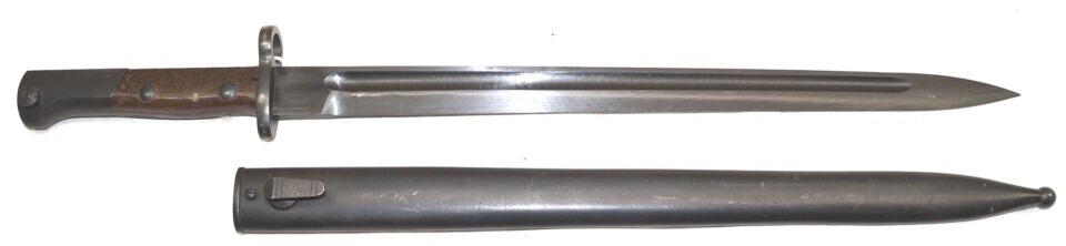 Chinese produced FN1924 long bayonet with scabbard.