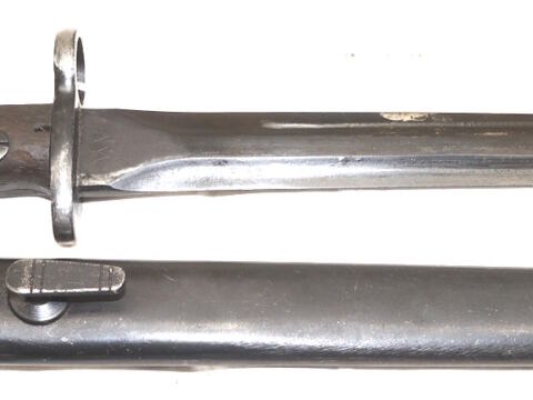 FN49 Double Edged bayonet with scabbard.