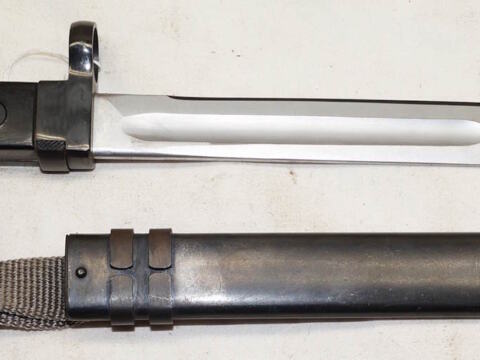 East German AK47 bayonet with scabbard.