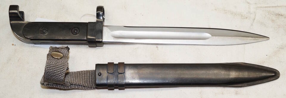 East German AK47 bayonet with scabbard.