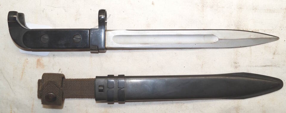 East German AK47 bayonet with scabbard.