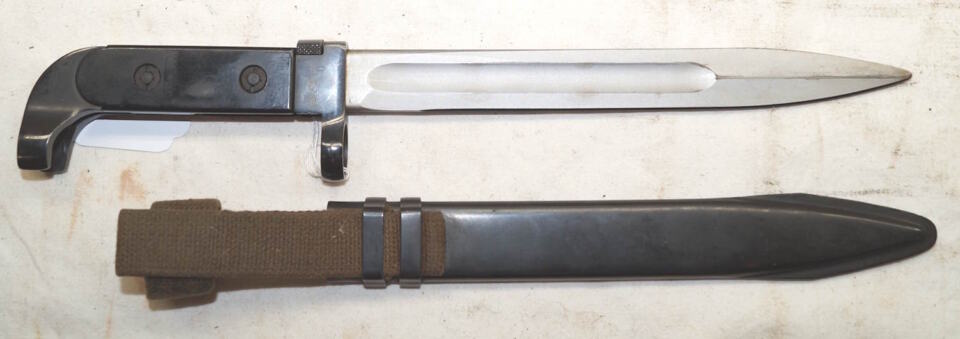 East German AK47 bayonet with scabbard.